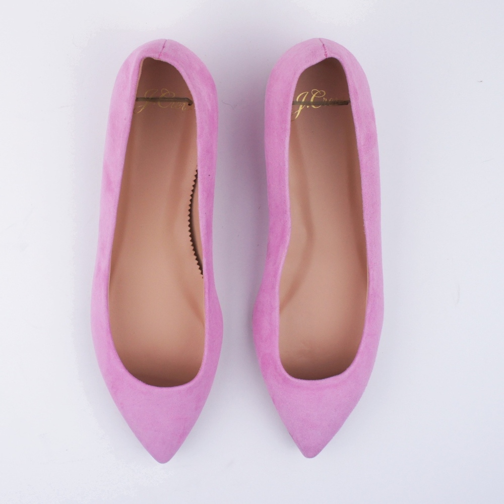 New JCREW Pointed-toe flats suede Sundrench Peony - Picture 4 of 4